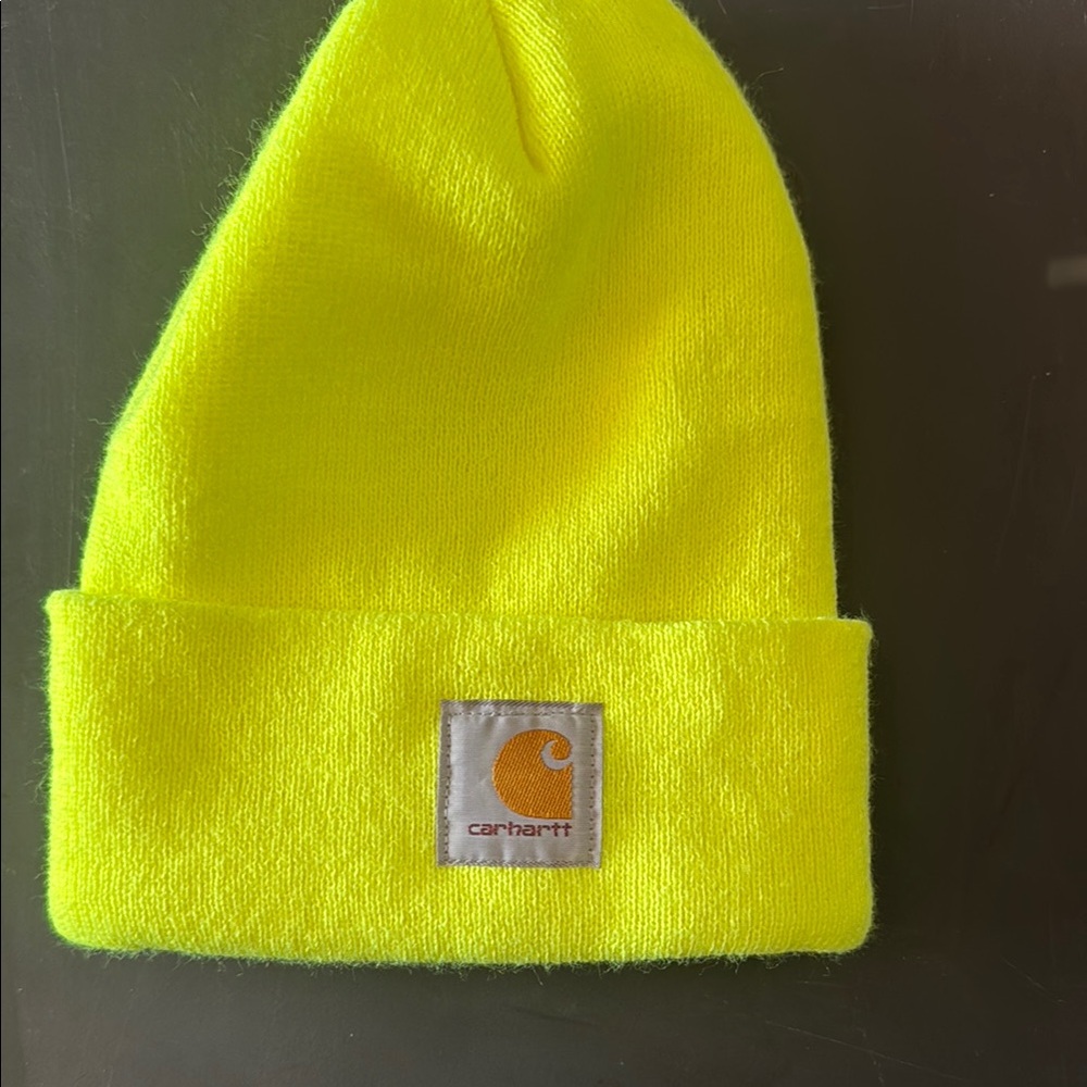 Carhartt Yellow Knit Beanie Hat